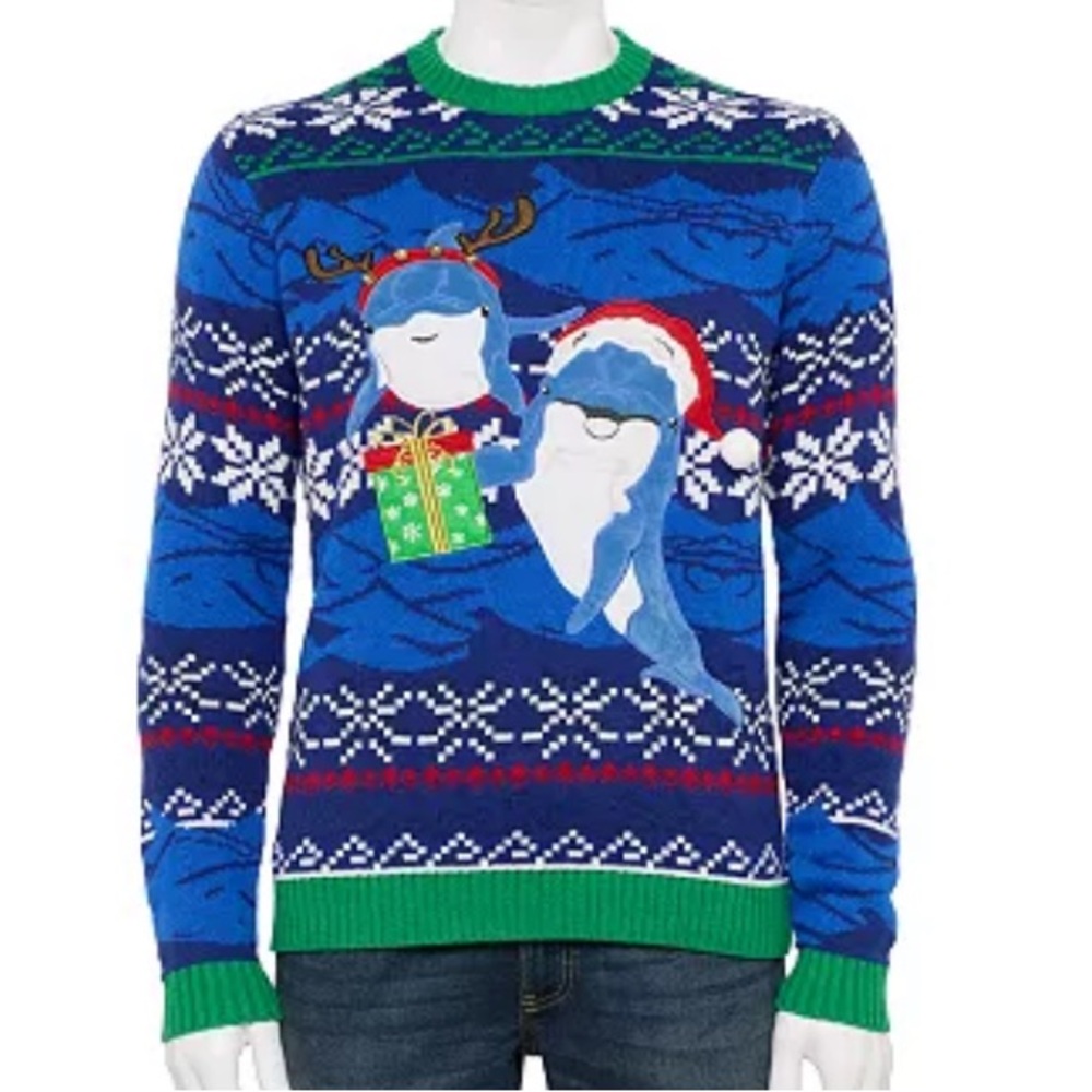 Men’s Delivery Dolphins Ugly Christmas Sweater